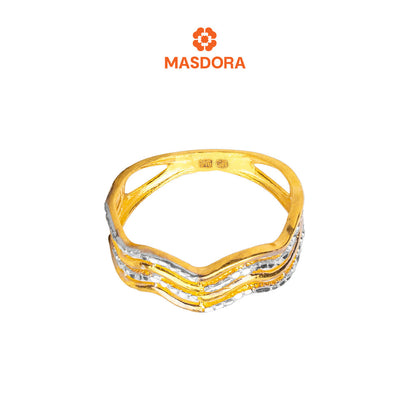 MASDORA 916 Gold Ring Rings Cincin Emas ~ Duotone Quadruple Wavy (EMAS 916/22K)
