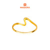 MASDORA 916 Gold Ring Rings Cincin Emas ~ Duotone Mini Chunky Sway (EMAS 916/22K)
