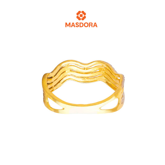 MASDORA 916 Gold Ring Rings Cincin Emas ~ Duotone Quadruple Wavy (EMAS 916/22K)