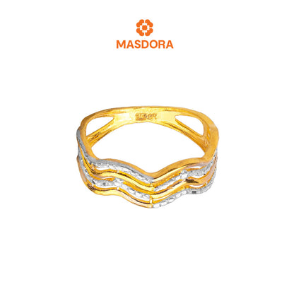 MASDORA 916 Gold Ring Rings Cincin Emas ~ Duotone Quadruple Wavy (EMAS 916/22K)