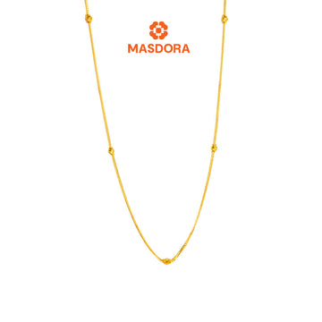 MASDORA 916 Gold Necklace Rantai Leher Emas ~ Golden Mini Single Beads (EMAS 916/22K)