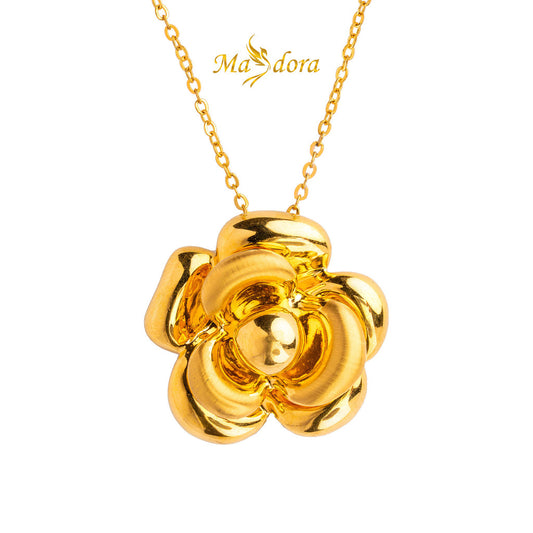MASDORA 999 Gold Necklace Rantai Leher Emas ~ Glorious Rose (EMAS 999/24K)