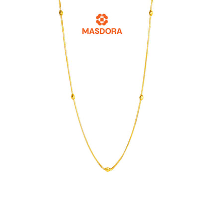 MASDORA 916 Gold Necklace Rantai Leher Emas ~ Golden Mini Single Beads (EMAS 916/22K)