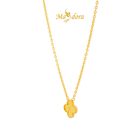 MASDORA 916 Gold Necklace Rantai Leher Emas ~ Clover - XL (EMAS 916/22K)