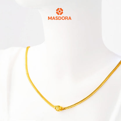 MASDORA 916 Gold Necklace Rantai Leher Emas ~ Golden Mini Single Beads (EMAS 916/22K)