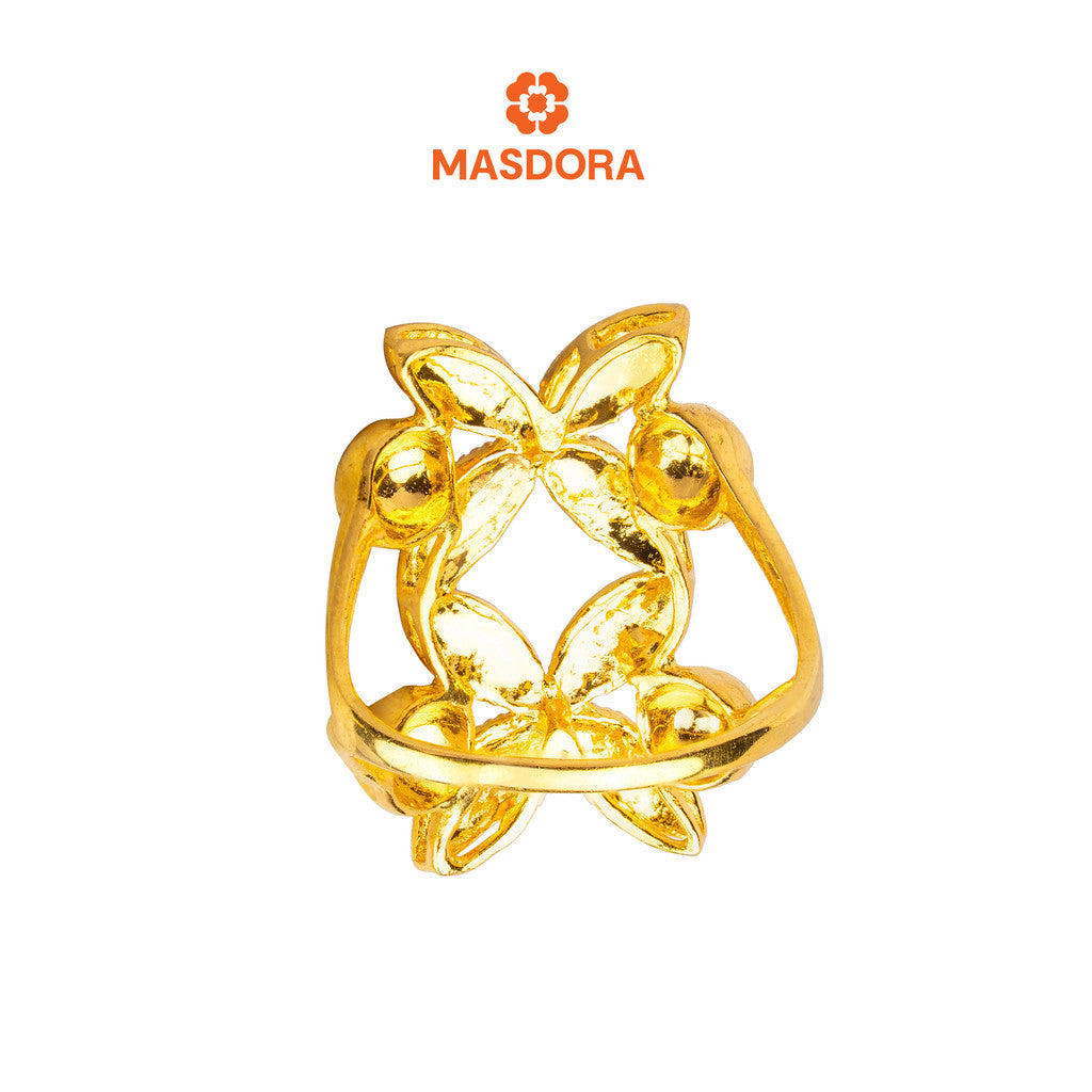 MASDORA 916 Gold Ring Rings Cincin Emas ~ Duotone Double Marissa (EMAS 916/22K)