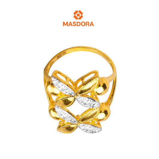 MASDORA 916 Gold Ring Rings Cincin Emas ~ Duotone Double Marissa (EMAS 916/22K)