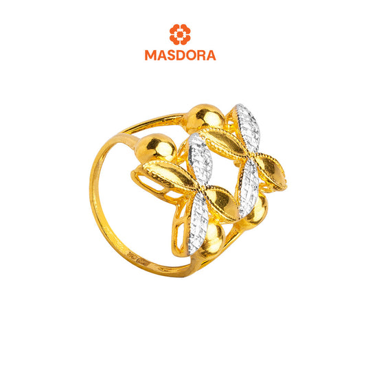 MASDORA 916 Gold Ring Rings Cincin Emas ~ Duotone Double Marissa (EMAS 916/22K)