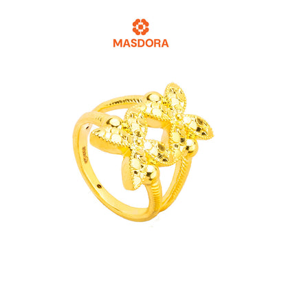 MASDORA 916 Gold Ring Rings Cincin Emas ~ HG Golden Double Marissa Glitz (EMAS 916/22K)