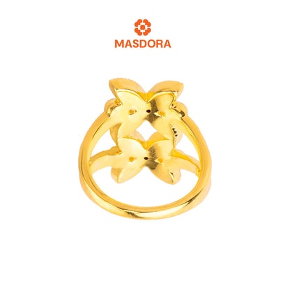 MASDORA 916 Gold Ring Rings Cincin Emas ~ HG Golden Double Marissa Glitz (EMAS 916/22K)