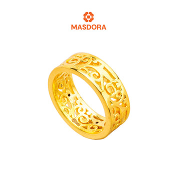 MASDORA 916 Gold Ring Rings Cincin Emas ~ HG Javanese Carved Band (EMAS 916/22K)