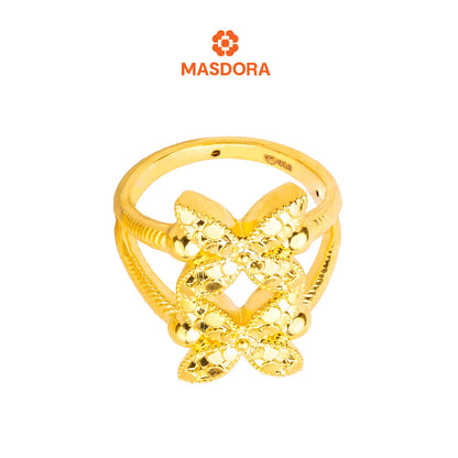 MASDORA 916 Gold Ring Rings Cincin Emas ~ HG Golden Double Marissa Glitz (EMAS 916/22K)