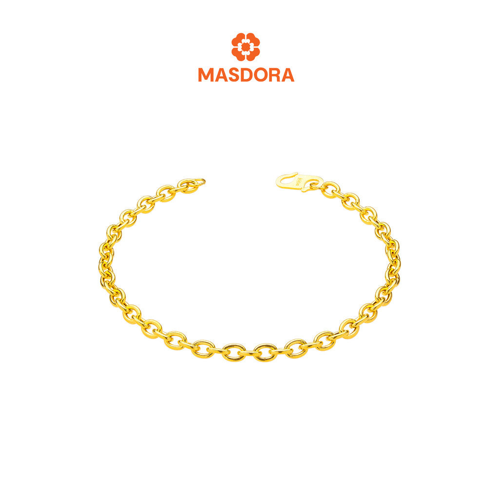 MASDORA 916 Gold Bracelet Rantai Tangan Emas ~ Golden Hollow Chain (EMAS 916/22K)