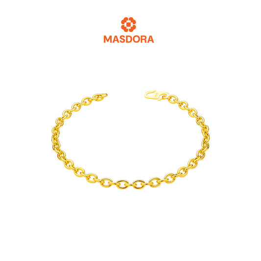 MASDORA 916 Gold Bracelet Rantai Tangan Emas ~ Golden Hollow Chain (EMAS 916/22K)