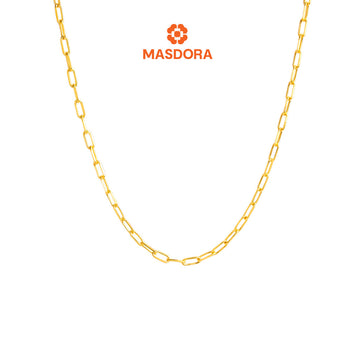 MASDORA 916 Gold Necklace Rantai Leher Emas ~ Golden Mini Paperclip (EMAS 916/22K)
