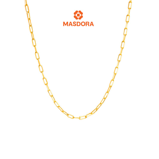 MASDORA 916 Gold Necklace Rantai Leher Emas ~ Golden Mini Paperclip (EMAS 916/22K)