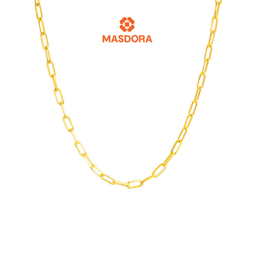 MASDORA 916 Gold Necklace Rantai Leher Emas ~ Golden Mini Paperclip (EMAS 916/22K)