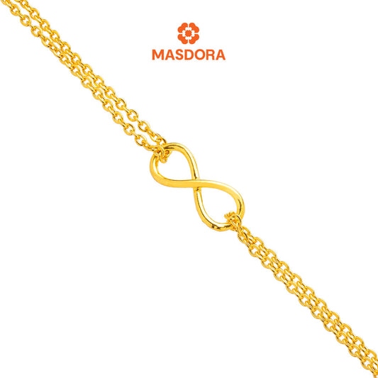 MASDORA 916 Gold Bracelet Rantai Tangan Emas ~ Double Sauh Infinity (EMAS 916/22K)