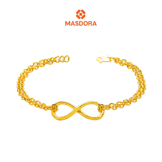 MASDORA 916 Gold Bracelet Rantai Tangan Emas ~ Double Sauh Infinity (EMAS 916/22K)