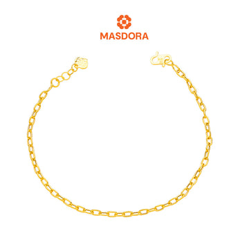 MASDORA 916 Gold Bracelet Rantai Tangan Emas ~ Delicate Oval Paperclip (EMAS 916/22K)