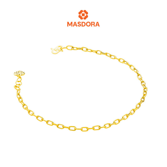 MASDORA 916 Gold Bracelet Rantai Tangan Emas ~ Delicate Oval Paperclip (EMAS 916/22K)