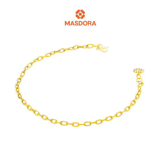 MASDORA 916 Gold Bracelet Rantai Tangan Emas ~ Delicate Oval Paperclip (EMAS 916/22K)