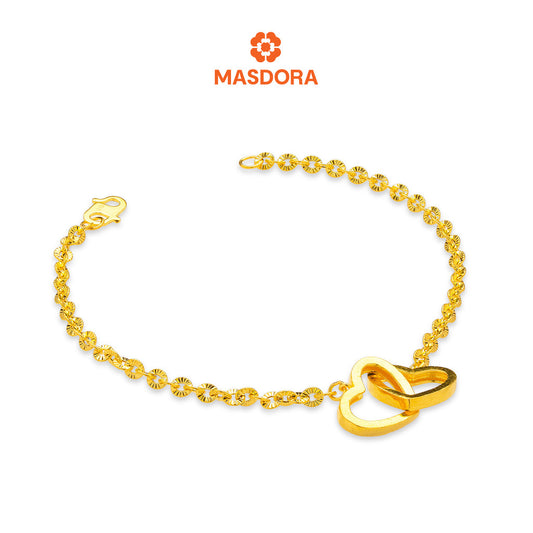 MASDORA 916 Gold Bracelet Rantai Tangan Emas ~ Shining Sauh Double Solid Sincero (EMAS 916/22K)