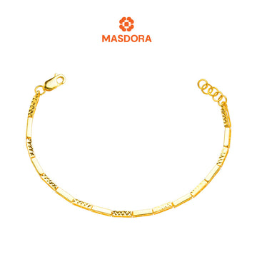 MASDORA 916 Gold Bracelet Rantai Tangan Emas ~ Golden Lined Cutting (EMAS 916/22K)