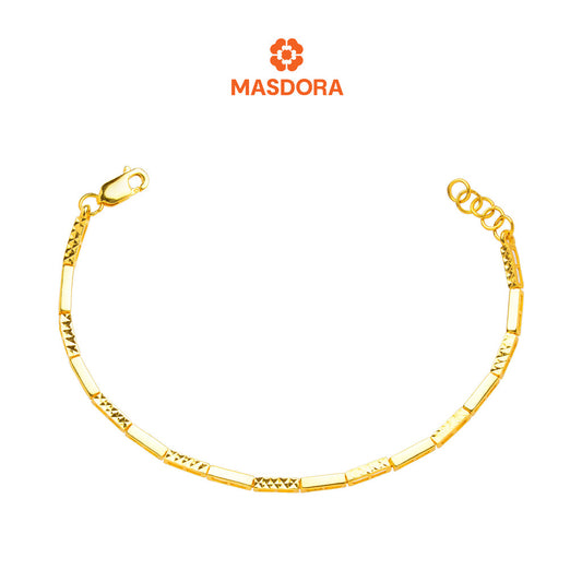 MASDORA 916 Gold Bracelet Rantai Tangan Emas ~ Golden Lined Cutting (EMAS 916/22K)