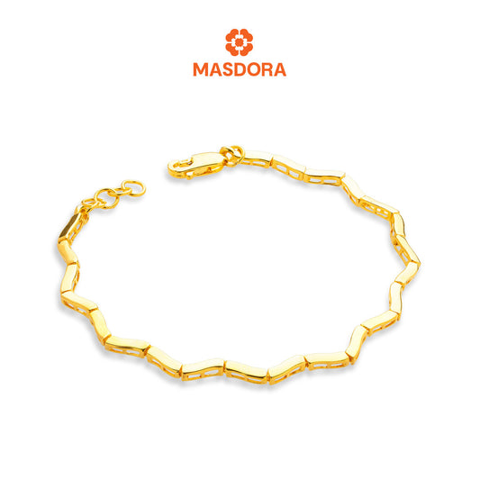 MASDORA 916 Gold Bracelet Rantai Tangan Emas ~ Golden Plain Zigzag (EMAS 916/22K)