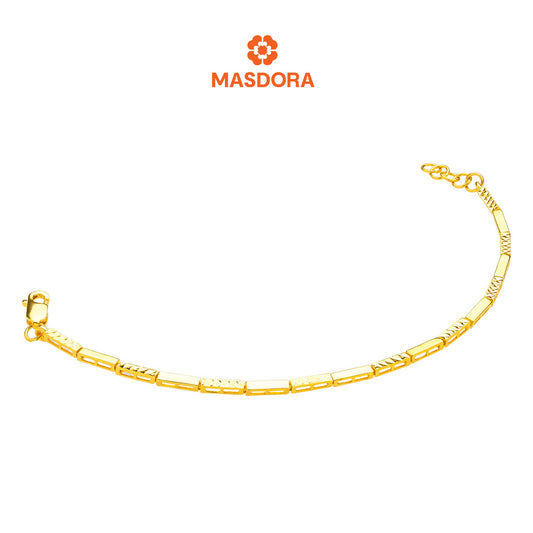 MASDORA 916 Gold Bracelet Rantai Tangan Emas ~ Golden Lined Cutting (EMAS 916/22K)