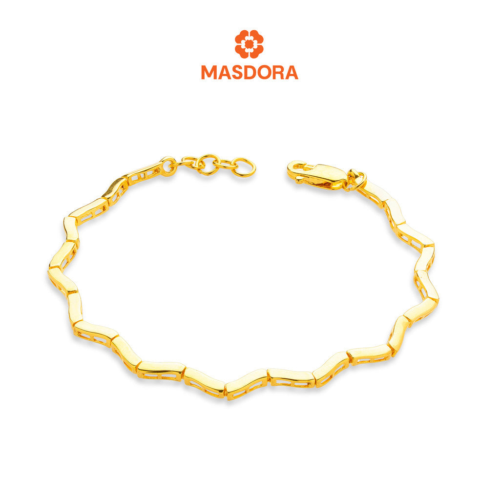 MASDORA 916 Gold Bracelet Rantai Tangan Emas ~ Golden Plain Zigzag (EMAS 916/22K)