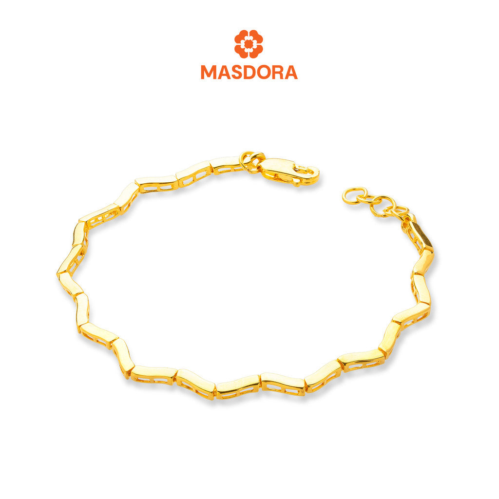 MASDORA 916 Gold Bracelet Rantai Tangan Emas ~ Golden Plain Zigzag (EMAS 916/22K)