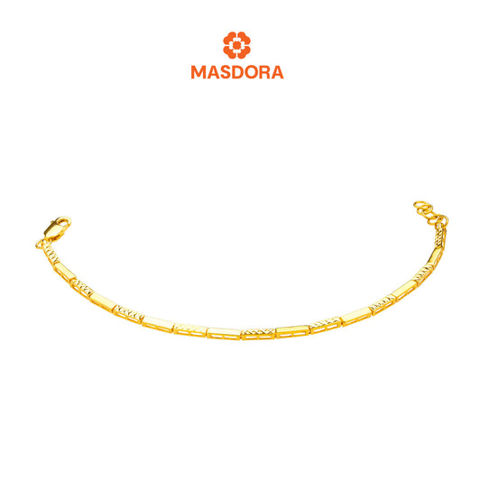 MASDORA 916 Gold Bracelet Rantai Tangan Emas ~ Golden Lined Cutting (EMAS 916/22K)