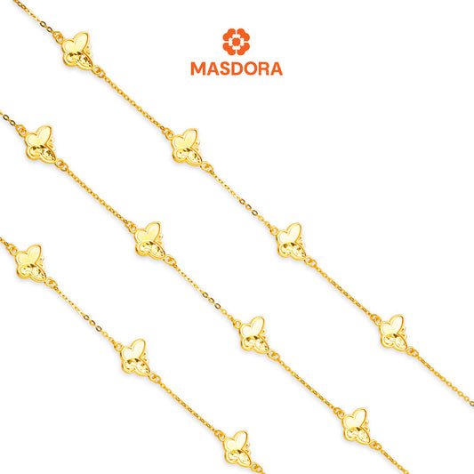 MASDORA 916 Gold Bracelet Rantai Tangan Emas ~ Elegant Papillon Glitz (EMAS 916/22K)