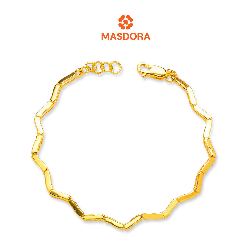 MASDORA 916 Gold Bracelet Rantai Tangan Emas ~ Golden Plain Zigzag (EMAS 916/22K)