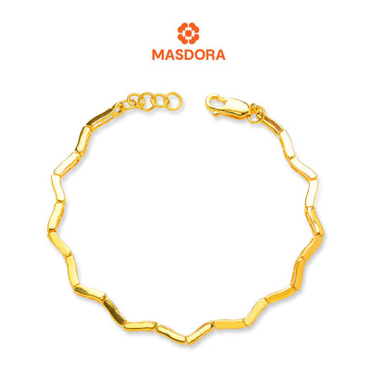 MASDORA 916 Gold Bracelet Rantai Tangan Emas ~ Golden Plain Zigzag (EMAS 916/22K)