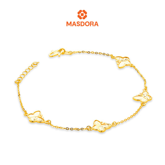 MASDORA 916 Gold Bracelet Rantai Tangan Emas ~ Elegant Papillon Glitz (EMAS 916/22K)