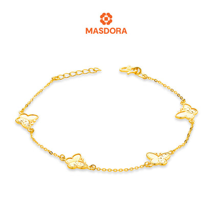 MASDORA 916 Gold Bracelet Rantai Tangan Emas ~ Elegant Papillon Glitz (EMAS 916/22K)