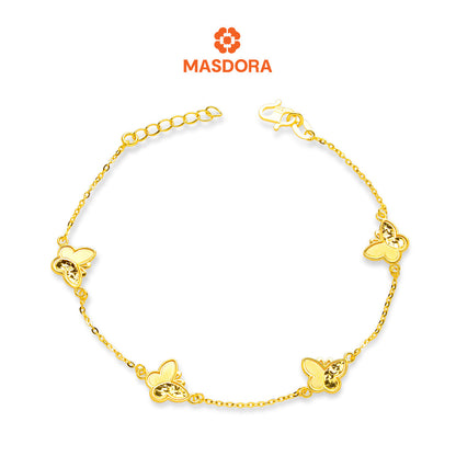 MASDORA 916 Gold Bracelet Rantai Tangan Emas ~ Elegant Papillon Glitz (EMAS 916/22K)