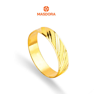 MASDORA 916 Gold Ring Rings Cincin Emas ~ CBR Golden Slanted Cutting (EMAS 916/22K)