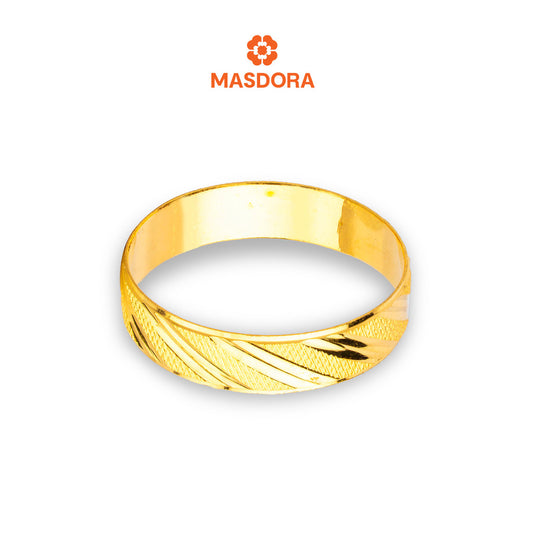 MASDORA 916 Gold Ring Rings Cincin Emas ~ CBR Golden Slanted Cutting (EMAS 916/22K)