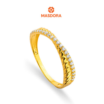 MASDORA 916 Gold Ring Rings Cincin Emas ~ Sparkling Simple Weave (EMAS 916/22K)