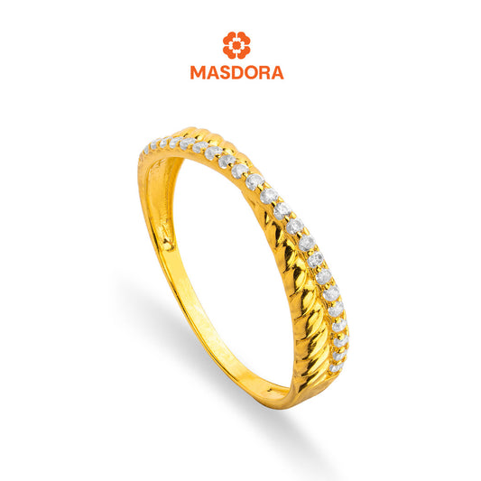 MASDORA 916 Gold Ring Rings Cincin Emas ~ Sparkling Simple Weave (EMAS 916/22K)