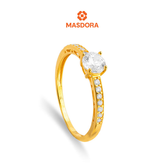 MASDORA 916 Gold Ring Rings Cincin Emas ~ Sparkling Intricate Solitaire (EMAS 916/22K)