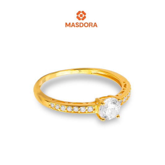 MASDORA 916 Gold Ring Rings Cincin Emas ~ Sparkling Intricate Solitaire (EMAS 916/22K)