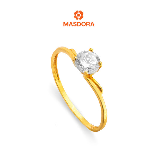 MASDORA 916 Gold Ring Rings Cincin Emas ~ Golden Tiara Solitaire (EMAS 916/22K)