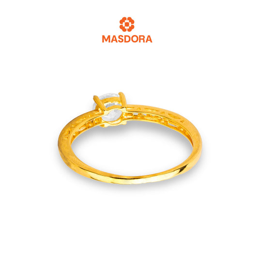 MASDORA 916 Gold Ring Rings Cincin Emas ~ Sparkling Intricate Solitaire (EMAS 916/22K)