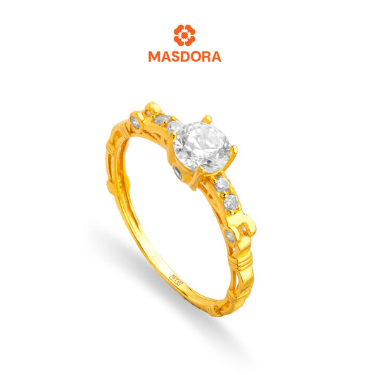 MASDORA 916 Gold Ring Rings Cincin Emas ~ Sparkling Rome Solitaire (EMAS 916/22K)