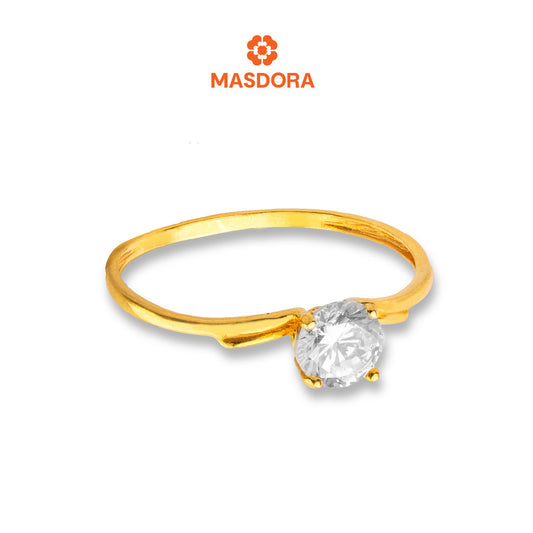 MASDORA 916 Gold Ring Rings Cincin Emas ~ Golden Tiara Solitaire (EMAS 916/22K)